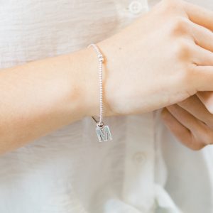 silver initial charm bracelet