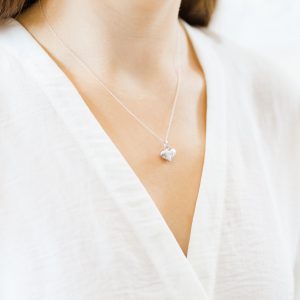 sterling silver large heart necklace