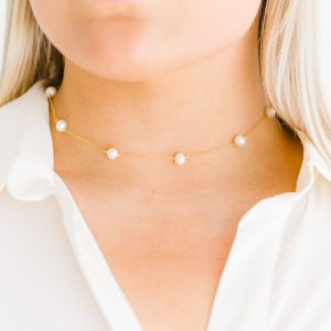 Freshwater Pearl Chain Choker Necklace